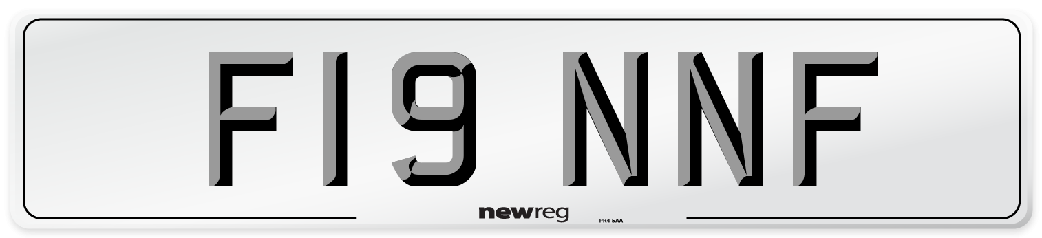 F19 NNF Number Plate from New Reg
